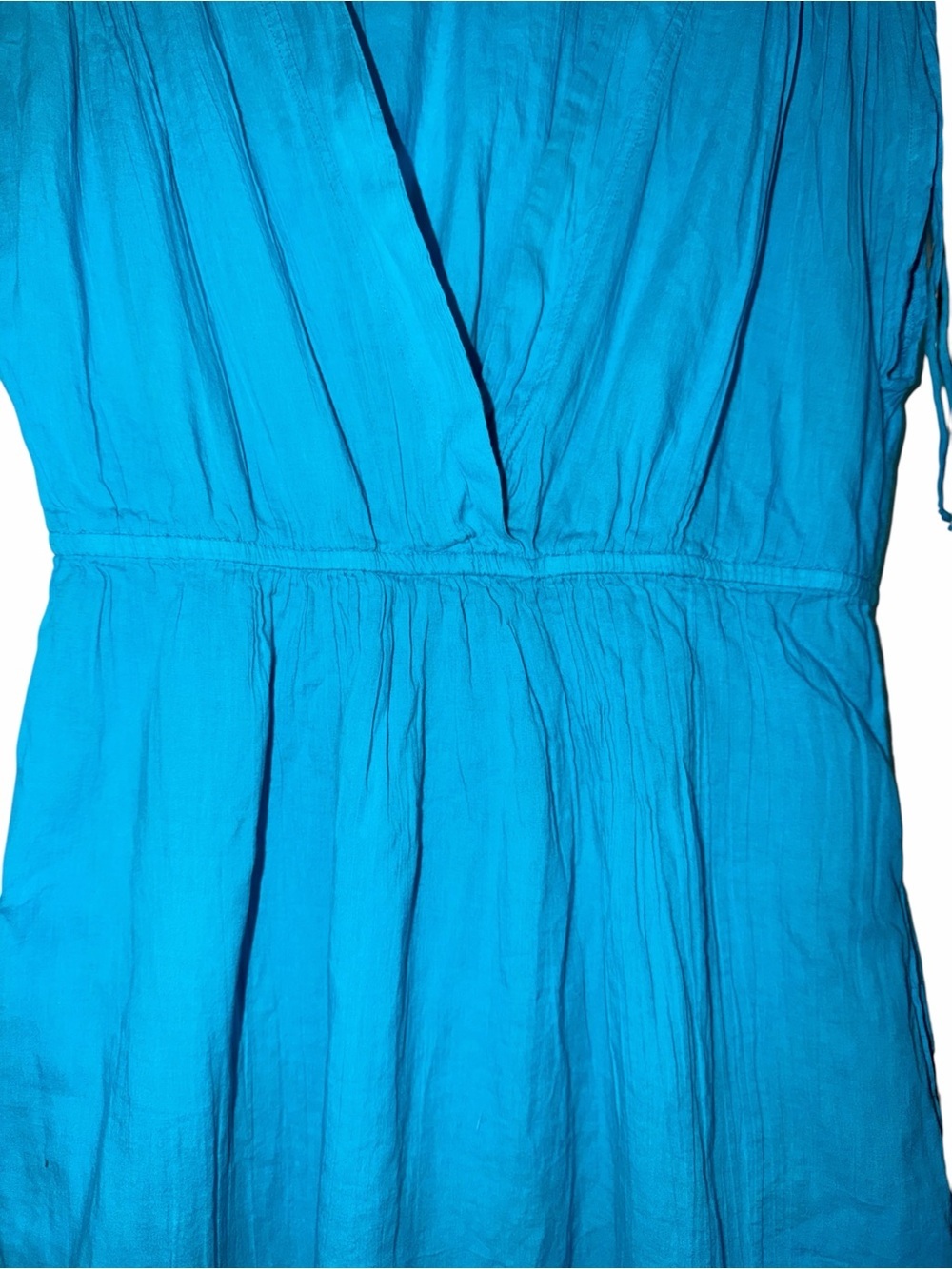 Ralph Lauren Crushed Farrah Swim Cover Up Dress Bright Teal Large - Picture 4 of 8